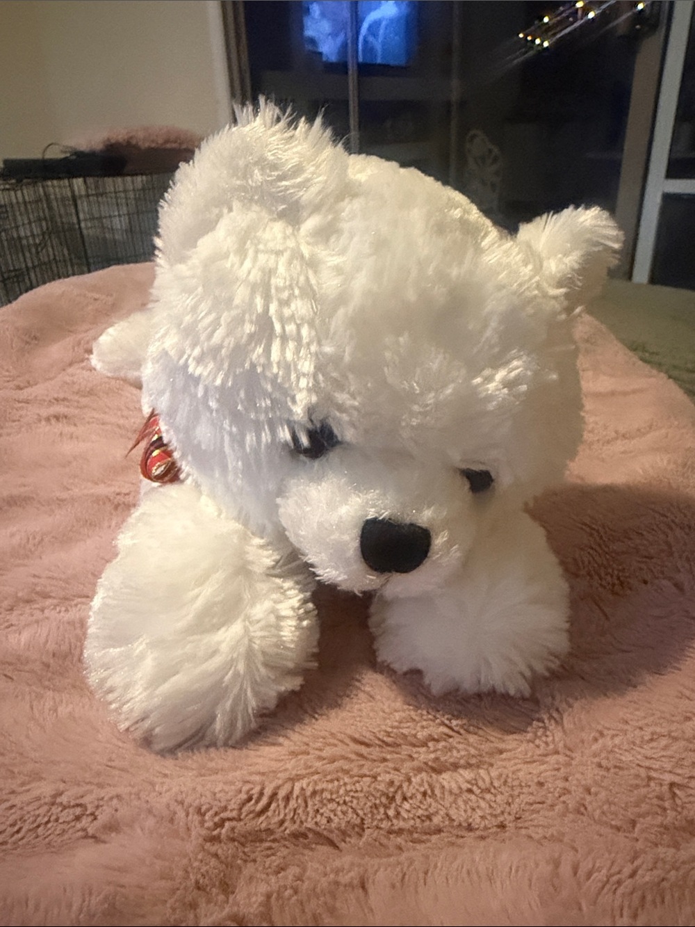 Plush White Teddy Bear Stuffed Animal - Soft Cuddly Comfort